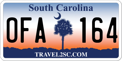 SC license plate OFA164