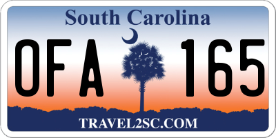 SC license plate OFA165