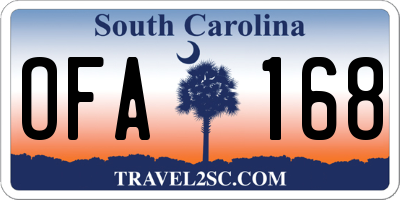 SC license plate OFA168