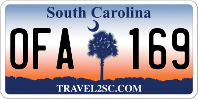 SC license plate OFA169