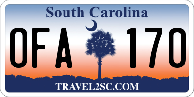 SC license plate OFA170