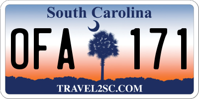 SC license plate OFA171