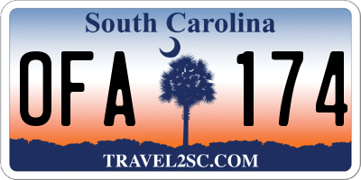 SC license plate OFA174