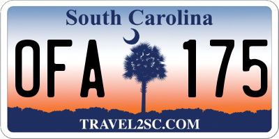 SC license plate OFA175