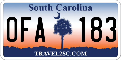 SC license plate OFA183