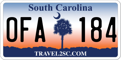 SC license plate OFA184