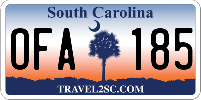 SC license plate OFA185