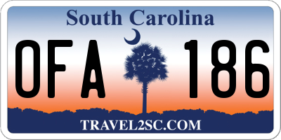 SC license plate OFA186