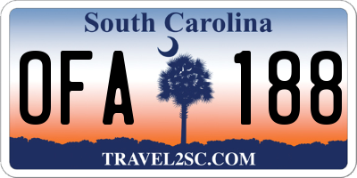 SC license plate OFA188