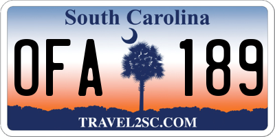 SC license plate OFA189