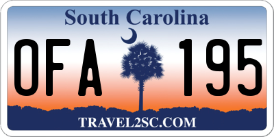 SC license plate OFA195