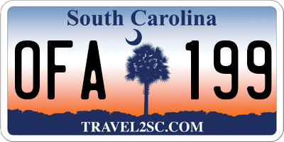 SC license plate OFA199