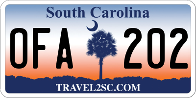 SC license plate OFA202