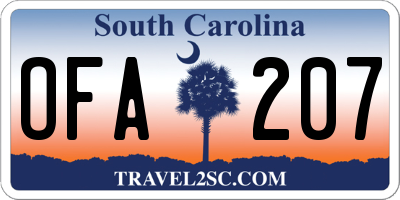 SC license plate OFA207