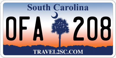 SC license plate OFA208