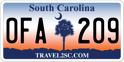 SC license plate OFA209
