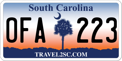 SC license plate OFA223