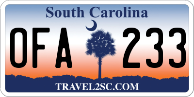 SC license plate OFA233
