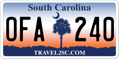 SC license plate OFA240