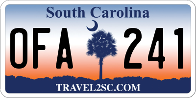 SC license plate OFA241