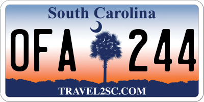 SC license plate OFA244