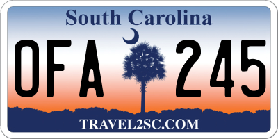 SC license plate OFA245