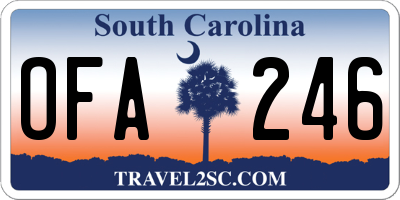 SC license plate OFA246