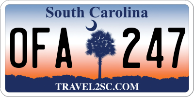 SC license plate OFA247