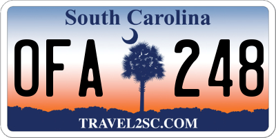SC license plate OFA248
