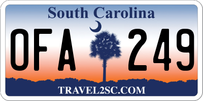 SC license plate OFA249