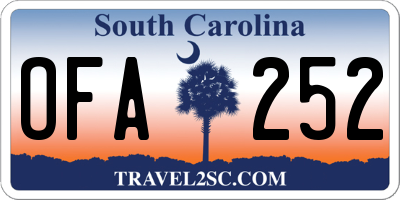 SC license plate OFA252
