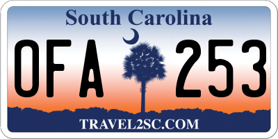 SC license plate OFA253