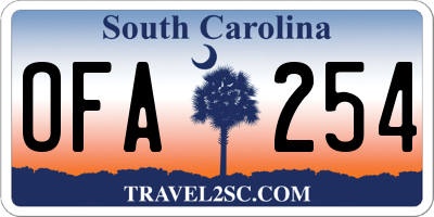 SC license plate OFA254