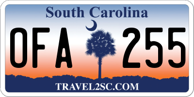 SC license plate OFA255