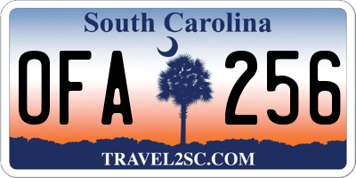 SC license plate OFA256
