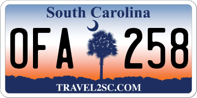SC license plate OFA258