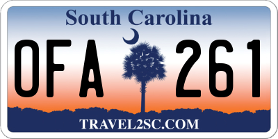 SC license plate OFA261