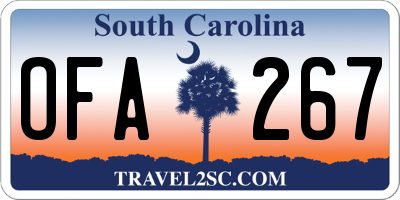 SC license plate OFA267