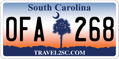 SC license plate OFA268