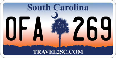 SC license plate OFA269