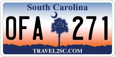 SC license plate OFA271