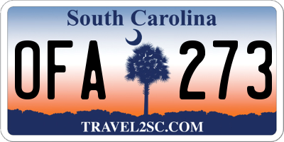 SC license plate OFA273