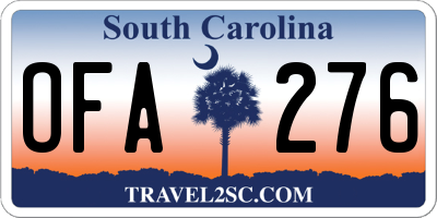 SC license plate OFA276