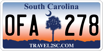 SC license plate OFA278