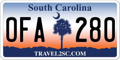 SC license plate OFA280