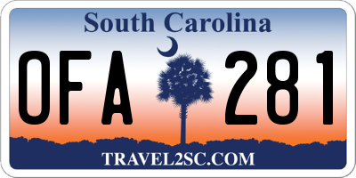 SC license plate OFA281