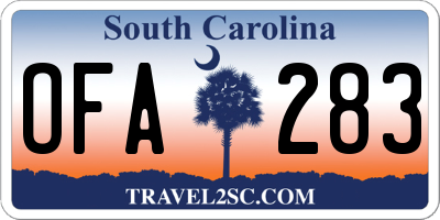 SC license plate OFA283