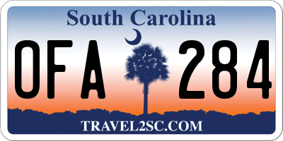 SC license plate OFA284