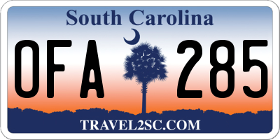 SC license plate OFA285