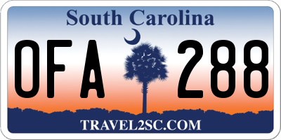 SC license plate OFA288
